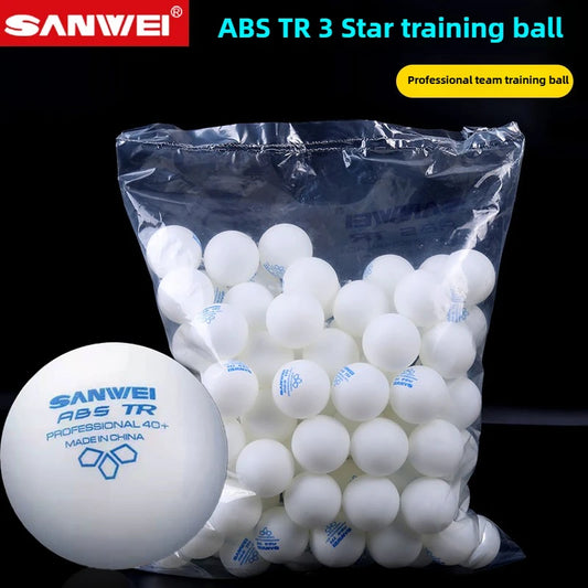 SANWEI 50/100pcs 3 Star TR Table Tennis Balls White ABS New Material with Seamed 40+ Professional Ping Pong Balls for Training