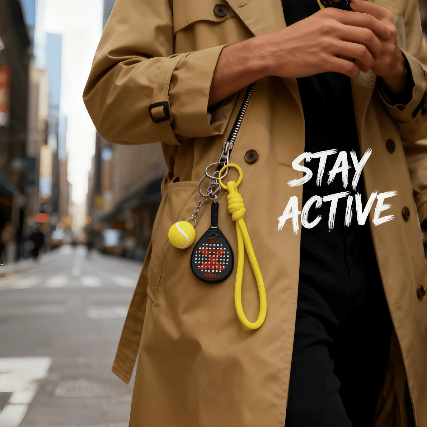 Nox Keychain, Tennis Racket Cute Combination, Sporty Individual Hanging Decor, Essential Accessory for Sports Enthusiasts