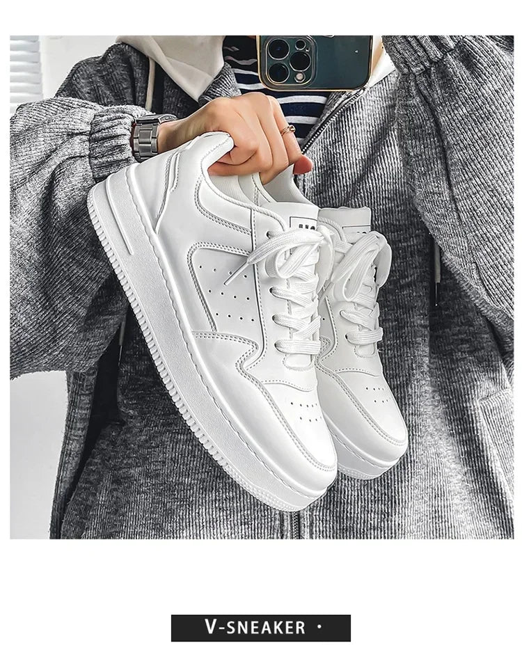 Men's Lace Up Sneakers Artificial Leather Lightweight Breathable