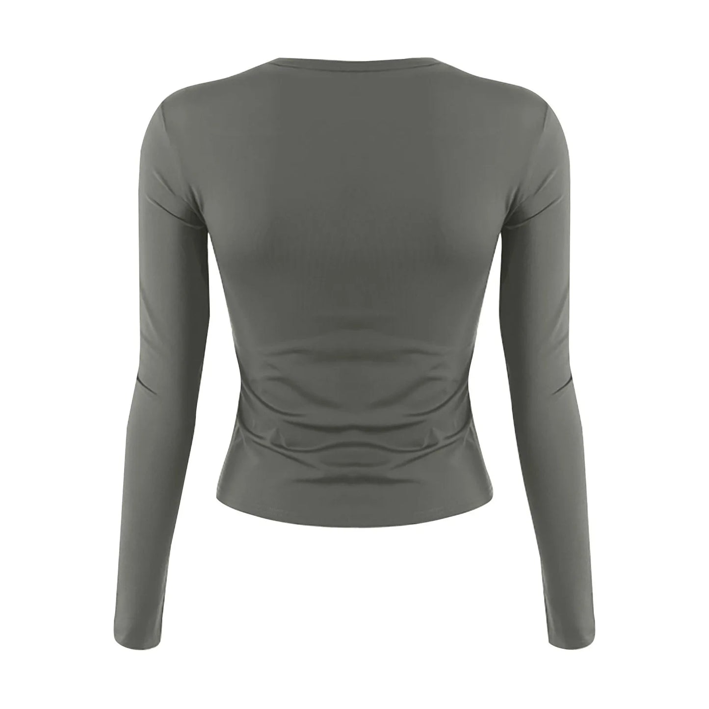 Women’s Cotton O-Neck Long Sleeve Cropped Top