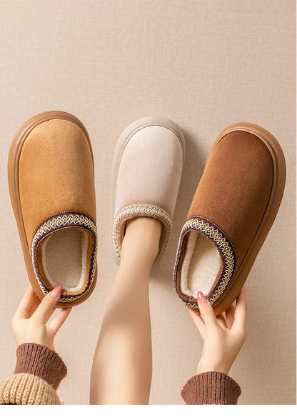 Men's Plush Slippers Indoor House Shoes With EVA Sole And Flannel Lining