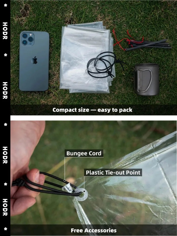 Ultralight Polycro Footprint 69g — Waterproof Tent Groundsheet Tarp Mat, Compact Portable Camping Gear, Hiking Shelter Accessory