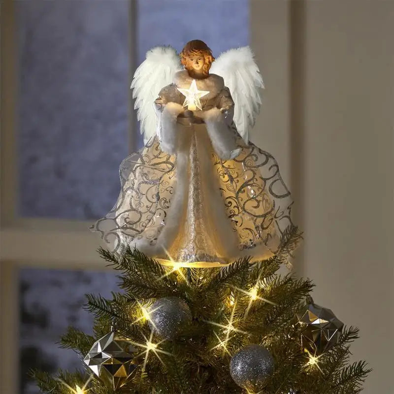 Lovely Angel Treetop Decor – Holiday Statue for Christmas Trees
