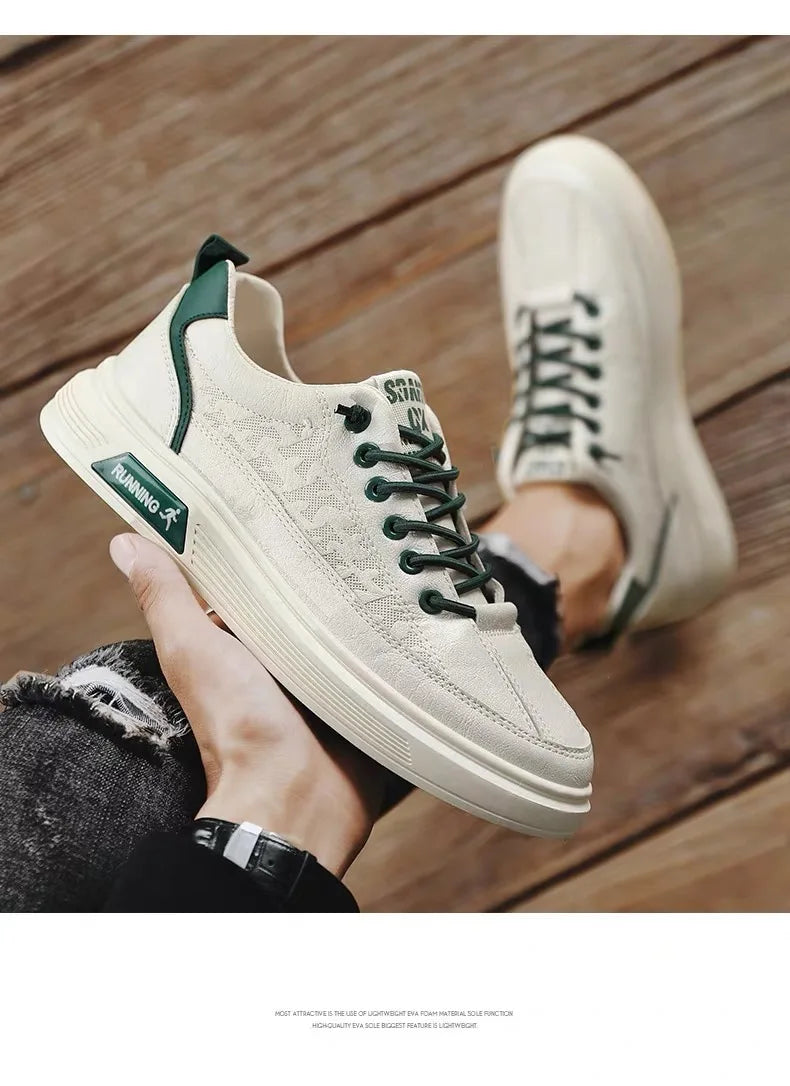 Fashion Men Casual Shoes White Platform Sneakers Outdoor Breathable Sport Shoes Lightweight Running Shoes Mens Tennis Shoes