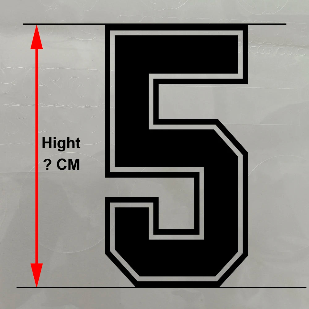 White Black Men Kids Number Iron on Patches Letter DIY Basketball Football Jersey Number Boys Gilrs Clothes Hot Transfer Sticker