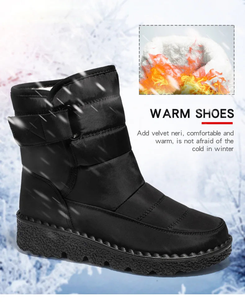 Boots Women Non Slip Waterproof Winter Snow Boots Platform Shoes for Women Warm Ankle Boots Cotton Padded Shoes Botas De Mujer