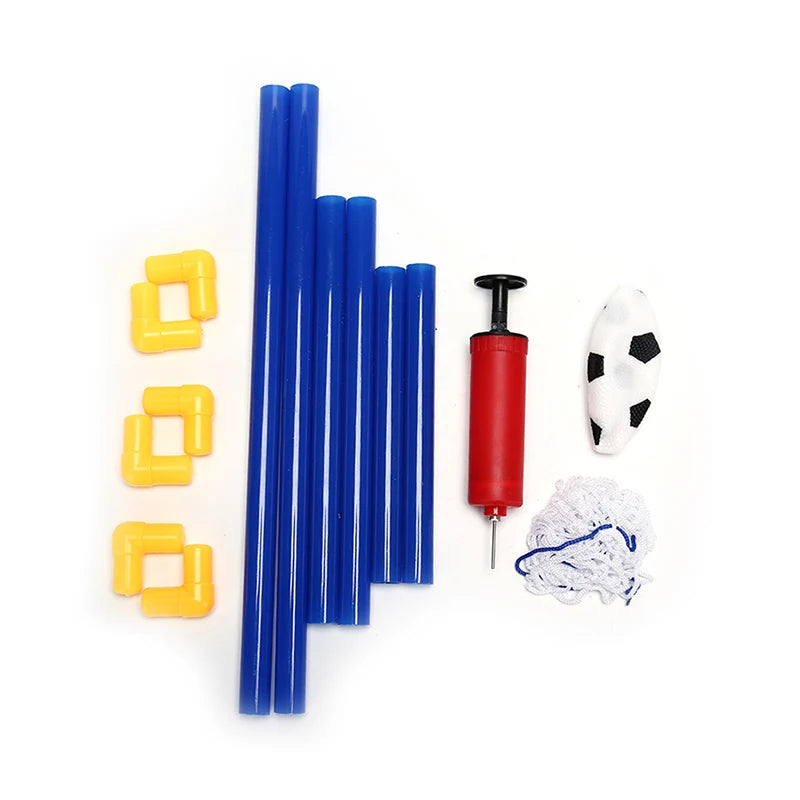 Mini Football Soccer Goal Post Net Set Pump Indoor Kids Toy+1 Hand Pump With Inflating Needle Portable