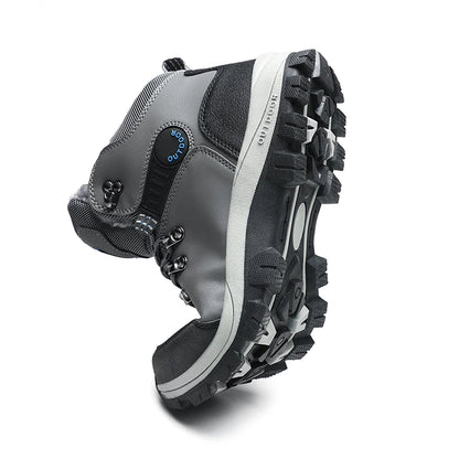 Men's Winter Boots Fur Lined Waterproof Leather High Top Ankle Boots Plus Size