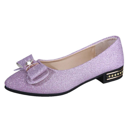Women Bowknot Flat Shoes Slip-On Casual PU Insole Lined