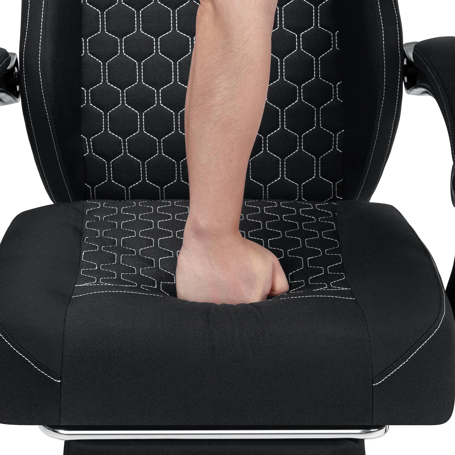 Ergonomic Office Chair With Footrest Lumbar Cushion Bluetooth Speaker 2-Point Massage Height Adjustable Gaming Racing Chair Sofa