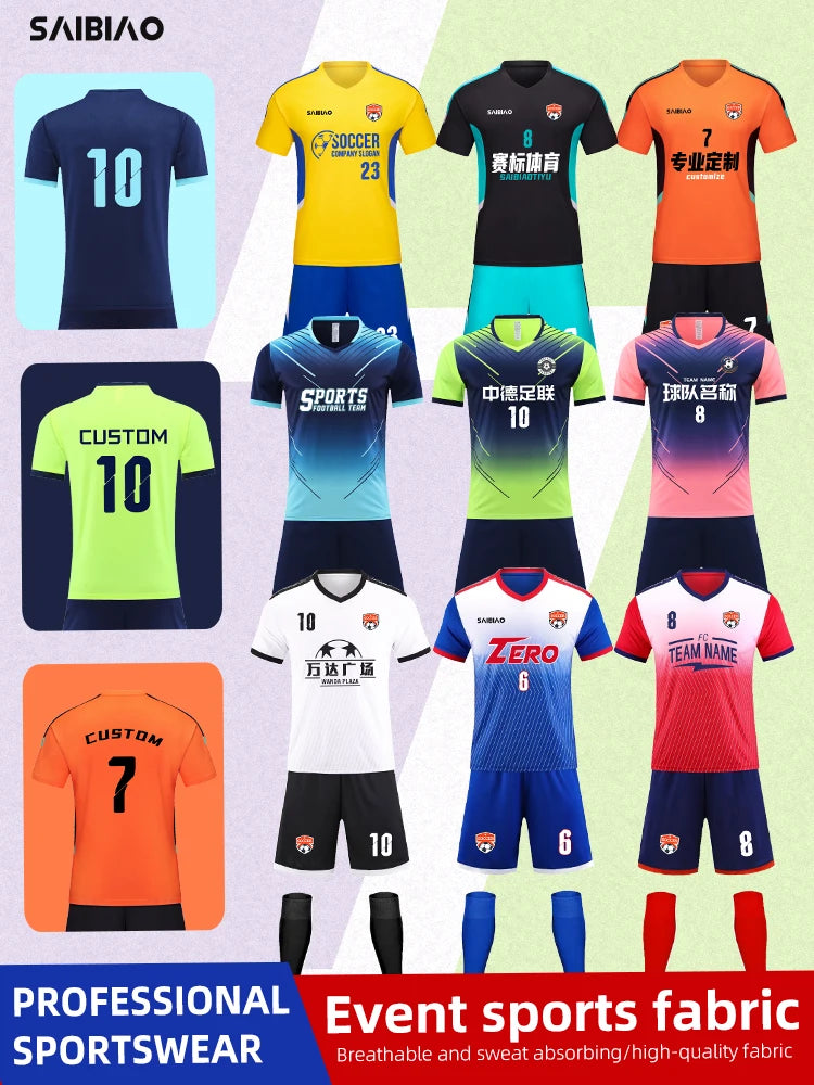 Adult Kid Soccer Jersey Customize Football Uniforms Shirts Men Women Futsal Sportswear Training Tracksuit Sports Outfit Clothes