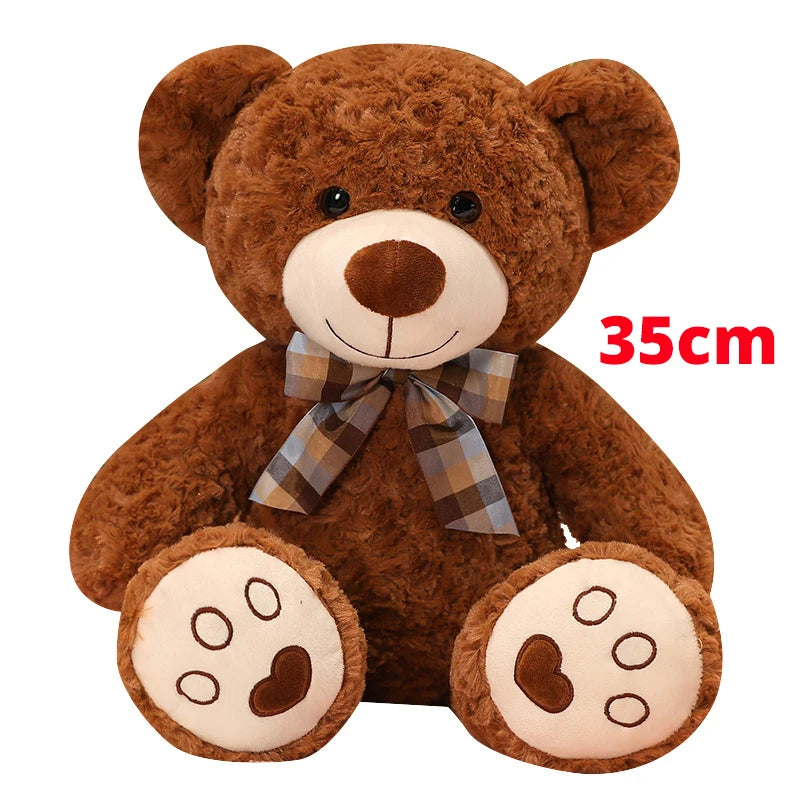 25/35CM Kawaii Teddy Bear Plush Pillow Toys Lovely Bow-Knot Bears Toys Stuffed Soft Animal Dolls Xmas Valentine Gift