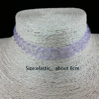 Gothic Velvet Choker Necklace Black 30 To 35 Cm Aluminium Alloy