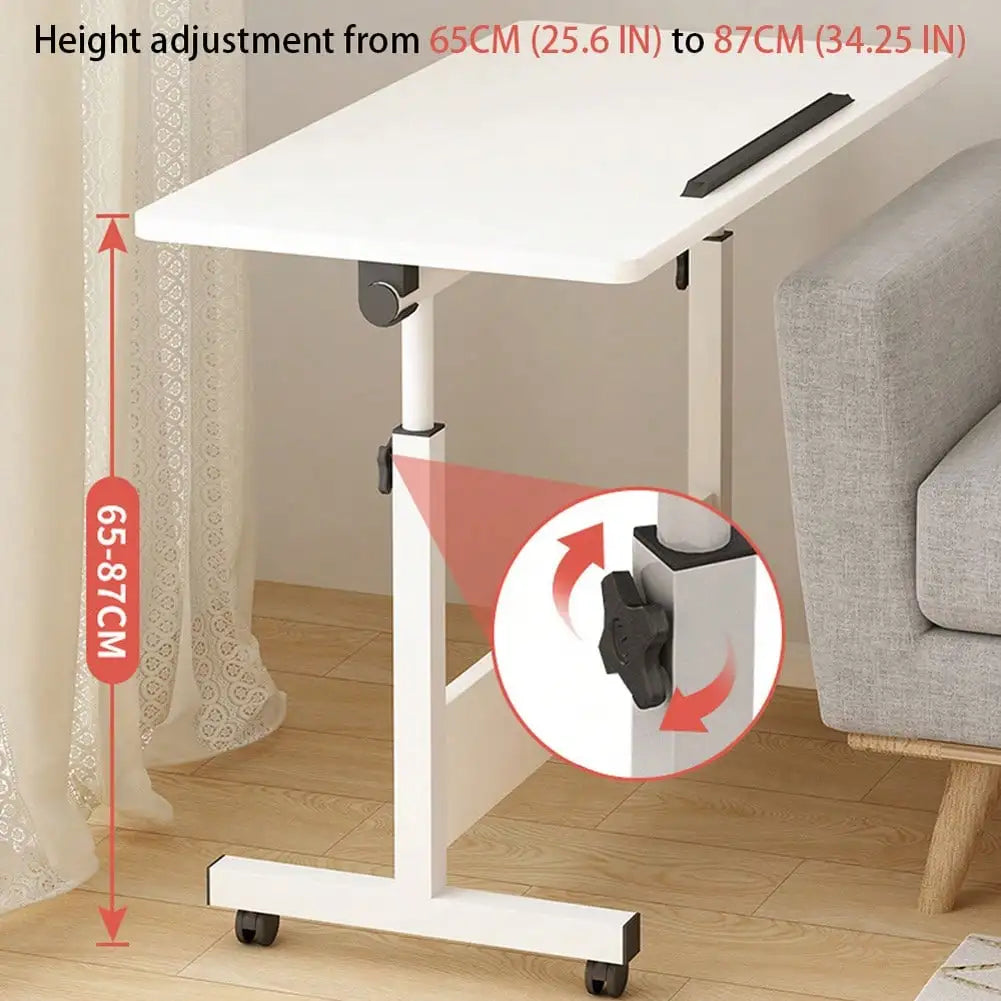 Adjustable Height Mobile Standing Desk with Wheels, Stand Up Desk for Home Office, Rolling Laptop Computer Workstation Table