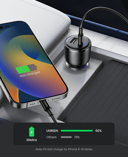 Car Charger USB C USB A PD QC 3 PPS 60W Fast Charge