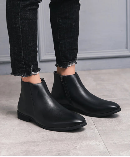 Riding Ankle Boots for Men Zip Closure PU Lining PU Insole