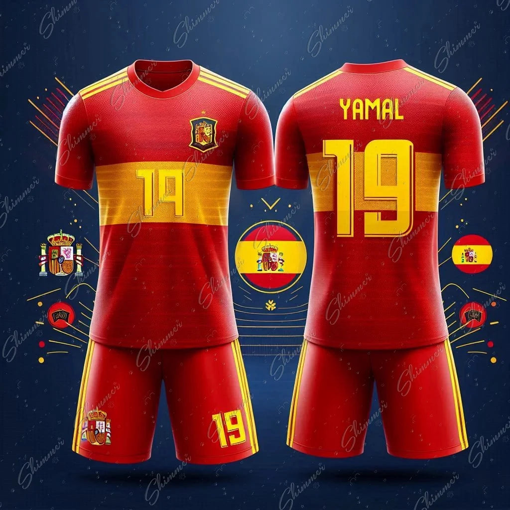 Yamal children's quick drying sports kit, Spain team jersey number 29, boys' sports kit, new product for 2025