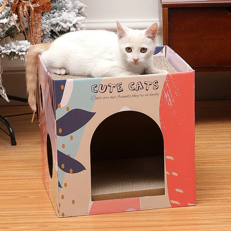 Cat Scratching Pad Double Layer Pet Cat House for Indoor Cat Condo Hard Corrugated Paper Cat Scratch Board Grinding Claw Toys