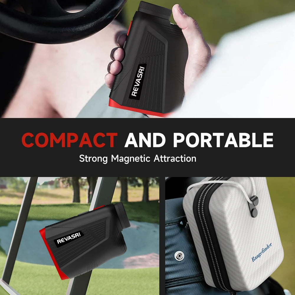 REVASRI New 1300 Yards Professional Golf Rangefinder with Flag Lock Vibration 6X Magnification Magnetic Portability for Golfers