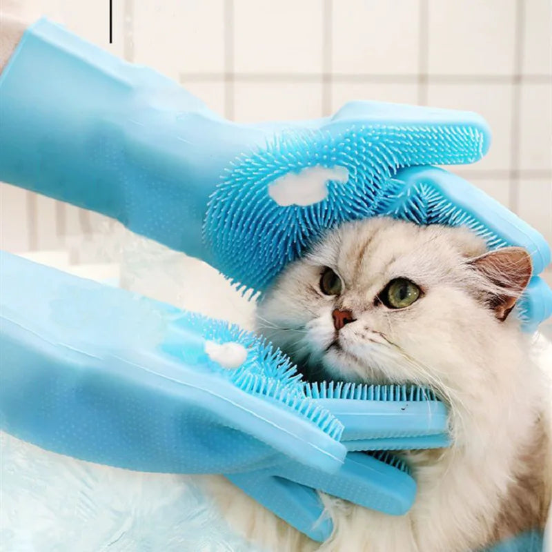 Magic Silicone Pet Bathing Gloves