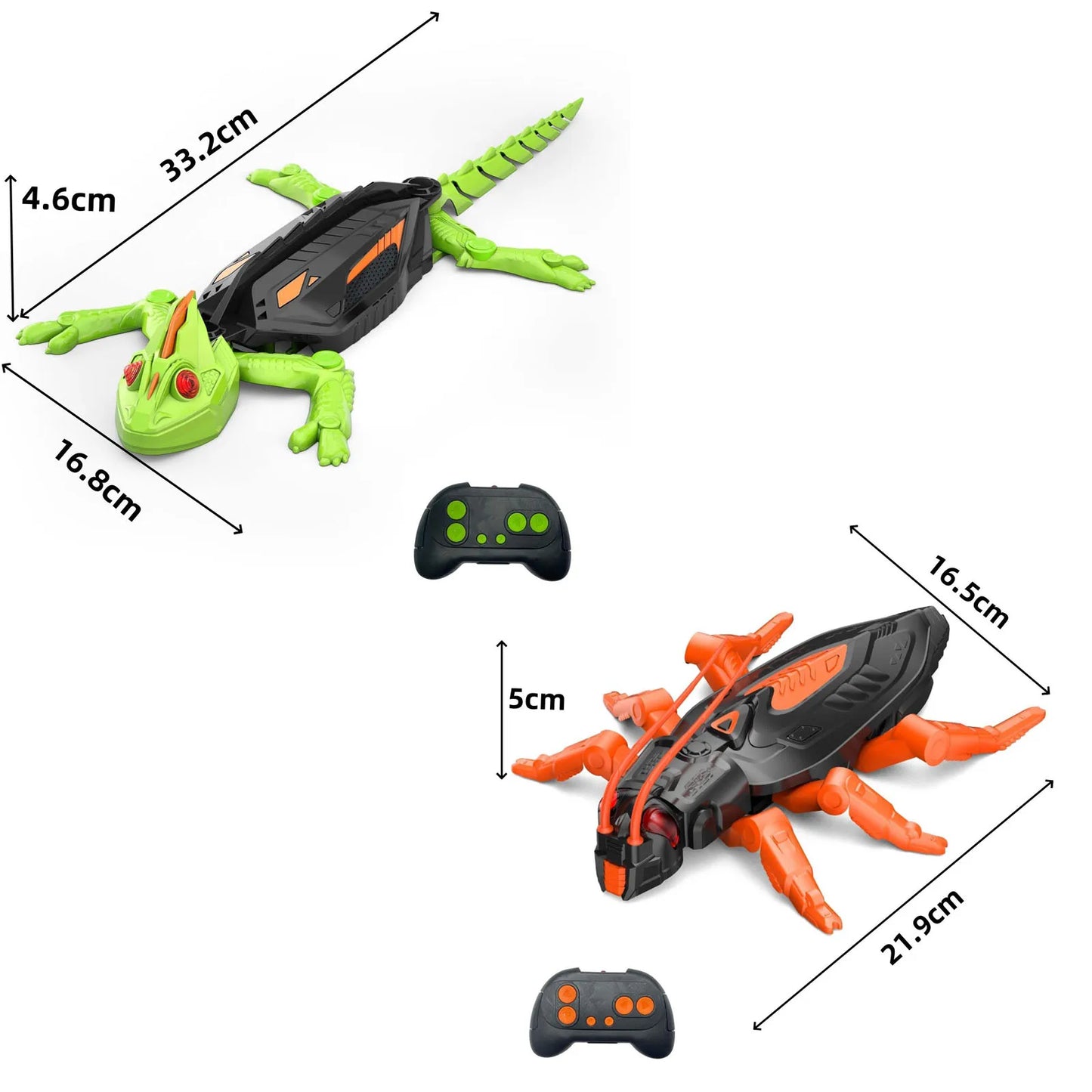 Wall Climbing RC Gecko Toy, Rechargeable Remote Control Lizard with LED Eyes, Dual Mode for Floor & Wall, Gift for Kids Boys 3+