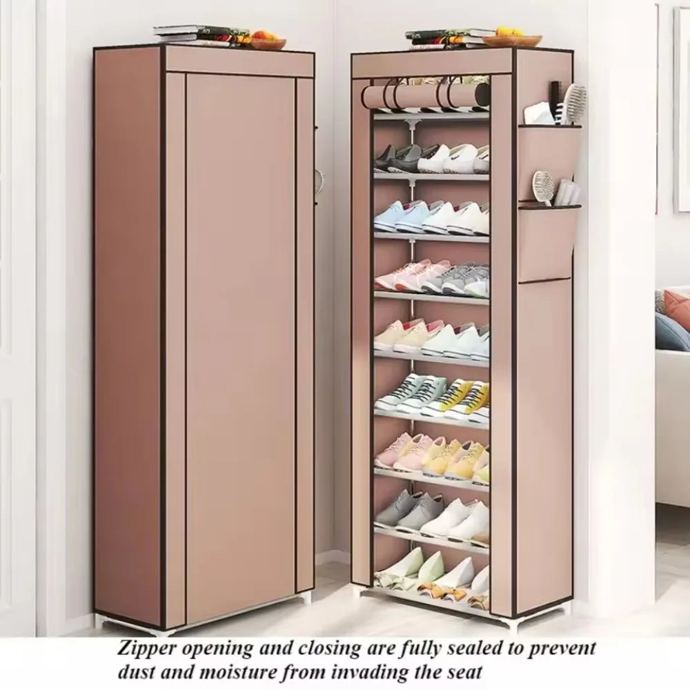 Dustproof Shoe Cabinet Economical Shoe Cabinet/simple Shoe Cabinet Entrance/space Saving Shoe Rack/storage Rack with Curtains