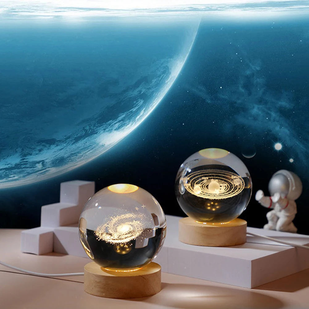 3D Crystal Galaxy Ball USB Night Lamp