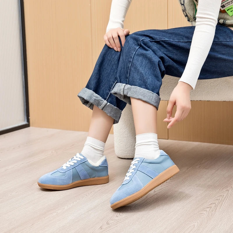 AIYUQI Women's Sneakers 2025 New Genuine Leather Ladies Moral Training Shoes Casual Spring Flat Shoes Women