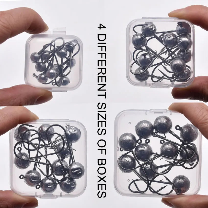 MrLurion Package Box 2g 3g 5g 7g 10g 12g 16g 20g jig head hook for fishing tackle ,crank carbon lure hook for worm soft