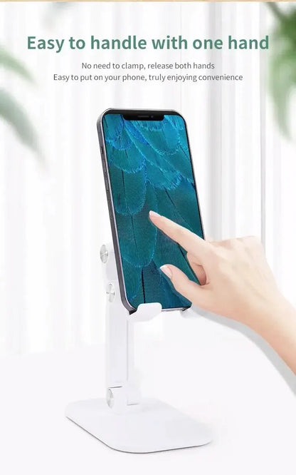 Adjustable Desktop Phone and Tablet Holder, Foldable and Portable Stand