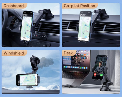 Car Phone Holder With Suction Cup For Dashboard And Windshield Universal