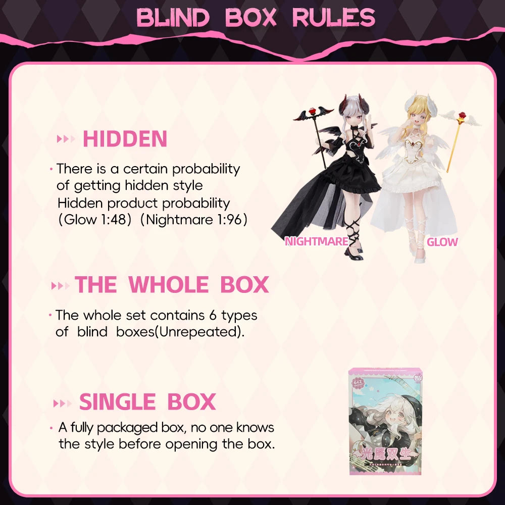 In Stock Neo Eden Mjd Doll Blind Box Light Nightmare Twin Series Movable Joint Doll Anime Figure Collectible Toy Boy Girl Gifts