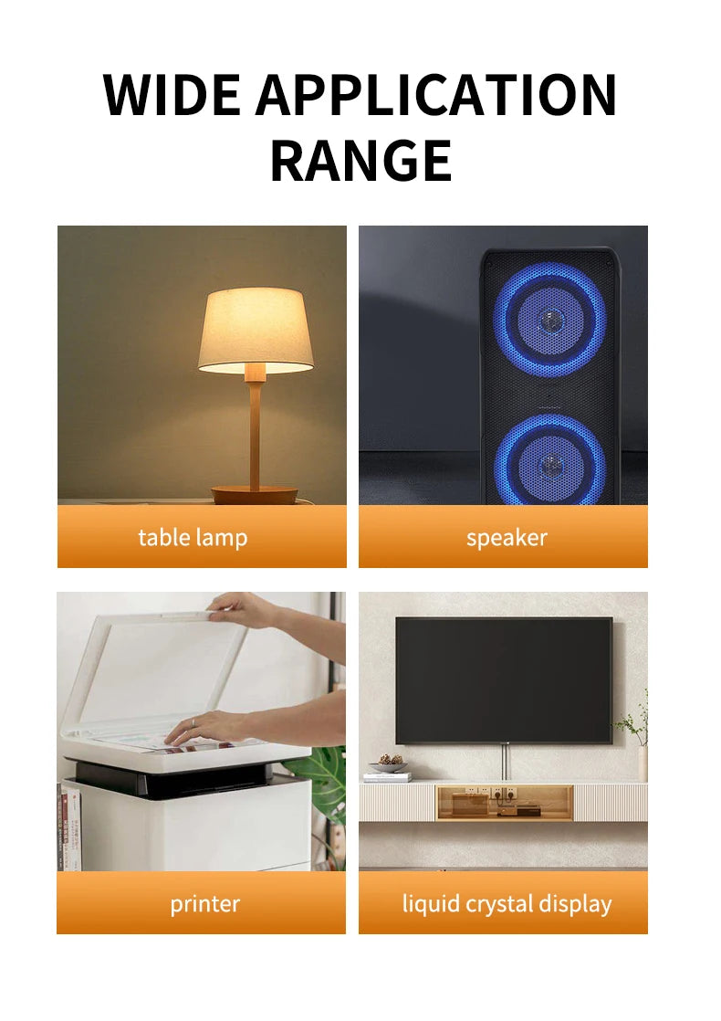 EU Plug Power Strip 4 AC Outlets 2 USB 1 Type-C Ports Two specifications Independent switch with small night light