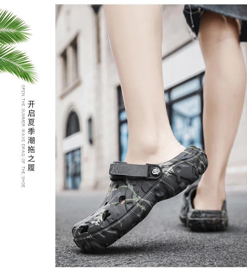 Men Slippers Summer Sandals EVA Platform Garden Shoes Unisex Flat Shoes Women Bedroom Slides High Quality Lightweight Beach