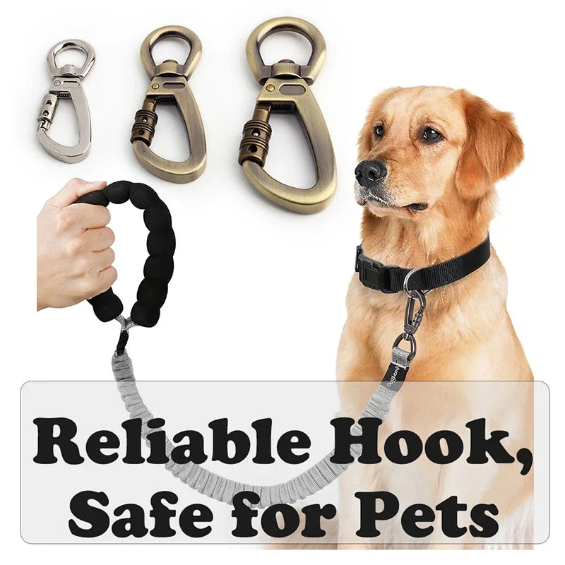 Dog Leash Clip Pets Carabiner Auto Locking Carabiner With Swivel Rotating Ring For Outdoor Keychain Pet Leash Hook Accessories