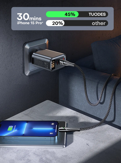 65W GaN USB C Charger With PD PPS QC4.0 Fast Charging