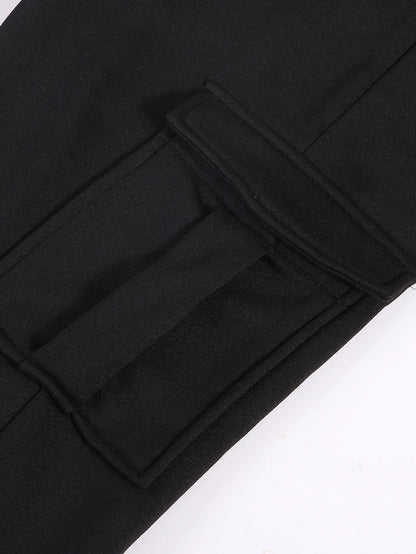 Men's Casual Cargo Sweatpants With Pockets, Drawstring Waist, Polyester, S-2XL