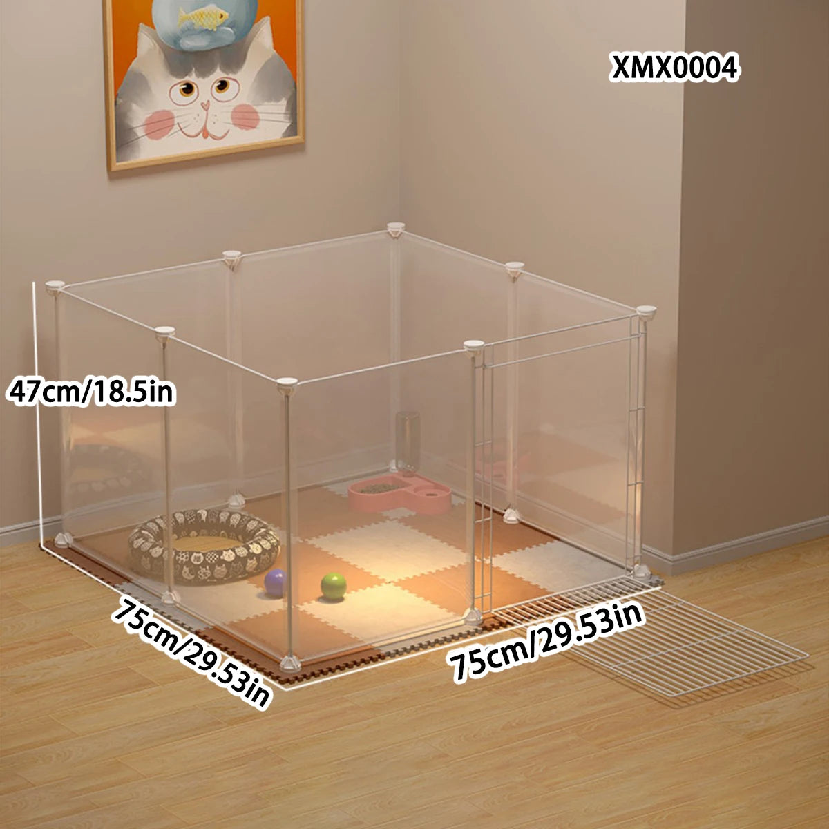 Pet Fence Household Isolation Cat Cage Dog Fence Large Free Space Indoor Cat Nest Assembly Cage Cat Cage