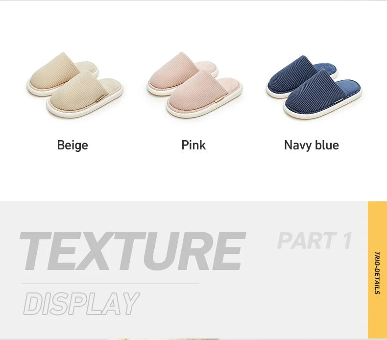 Winter Plush Indoor Slippers Non Slip Flats Home Shoes