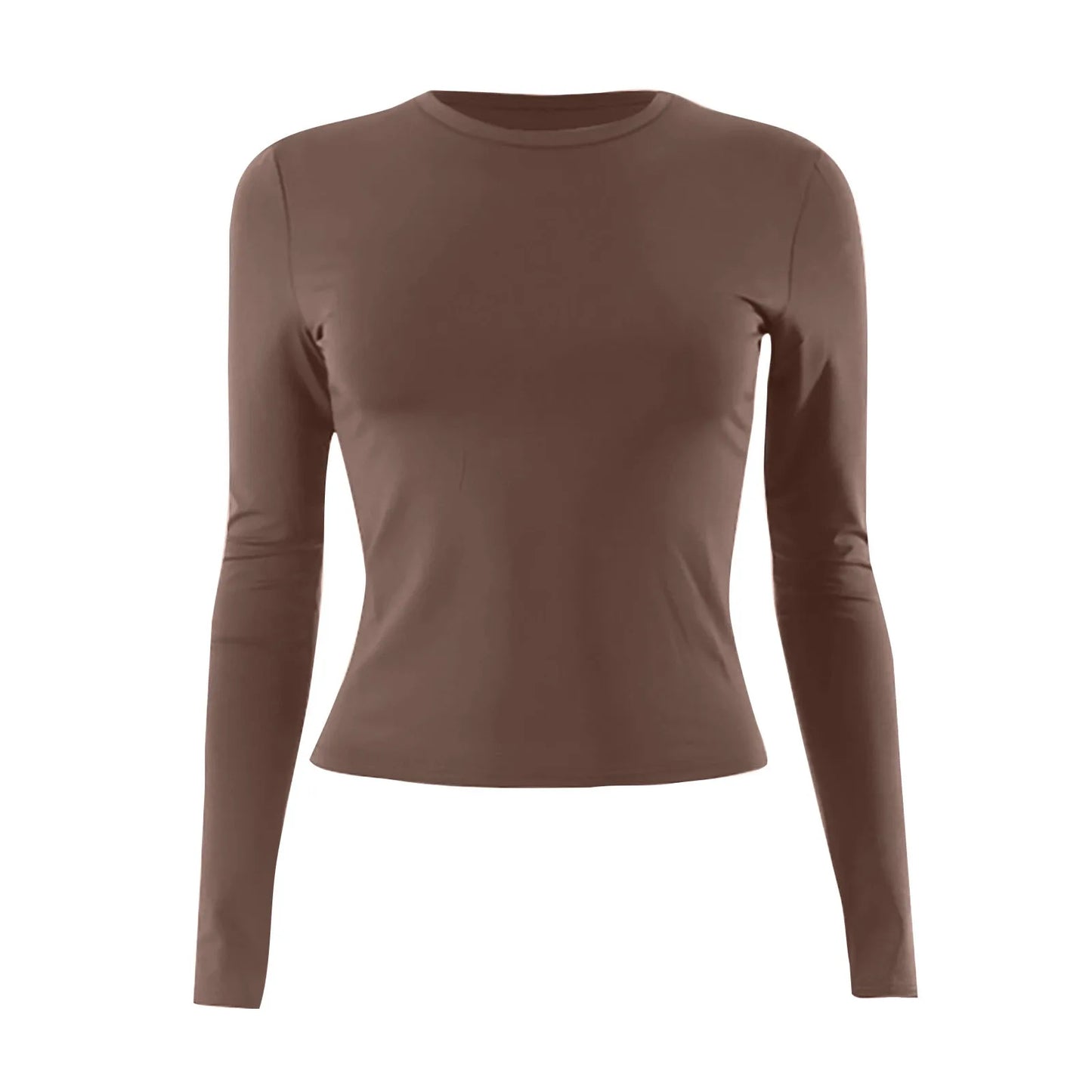 Women’s Cotton O-Neck Long Sleeve Cropped Top