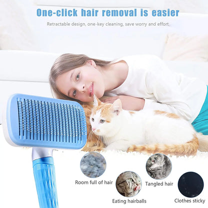 Pet Hair Remover Brush for Dogs and Cats Stainless Steel Grooming Comb