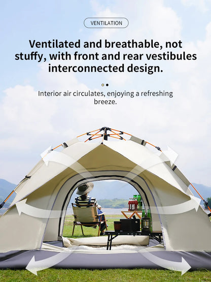Automatic Opening Camping Tent 3-4 Person, Portable Rainproof