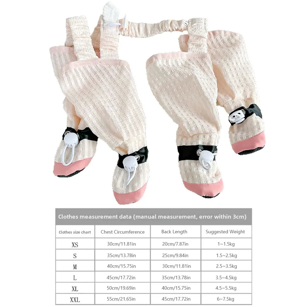 Full Leg Protection Pet Strolling Going Out Pants Adjustable Dust-proof Dog Boot Leggings Anti-Slip Dog Jumpsuit Shoes