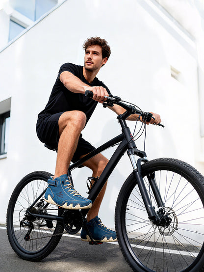 Men Ankle Boots Lace Up Leather Outdoor Casual Footwear