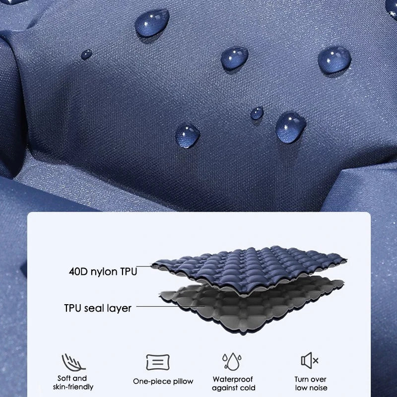 Hot Sale! 2025 Upgrade! Double Air Mattress Camping Blow Up Bed w/Built-in Pump Waterproof Portable Thickened for Outdoor Travel