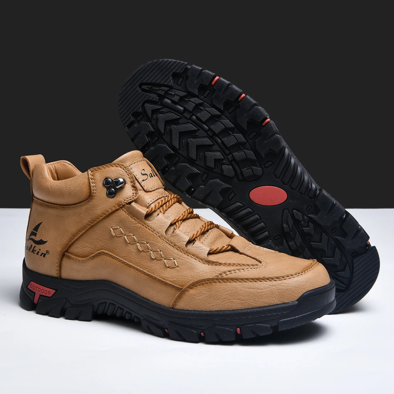 Men's Casual Leather Lace Up Ankle Boots Outdoor Boots