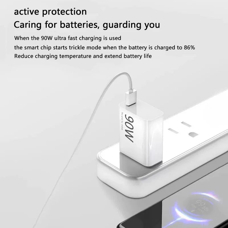 90W 6A Turbo Fast Wall Charger for Xiaomi 11 12 Lite 13T 14 Ultra Redmi Note 11T 12T 13 15Pro POCO F4 X5 USB Type C Charge Cable