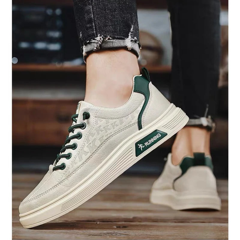 Fashion Men Casual Shoes White Platform Sneakers Outdoor Breathable Sport Shoes Lightweight Running Shoes Mens Tennis Shoes