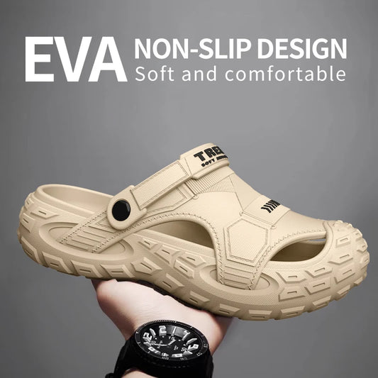 EVA Mens Sandals Thick Sole Outdoor Beach Perforated Summer Shoes