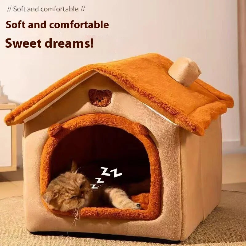 Cozy Pet House Bed – Removable & Easy to Clean